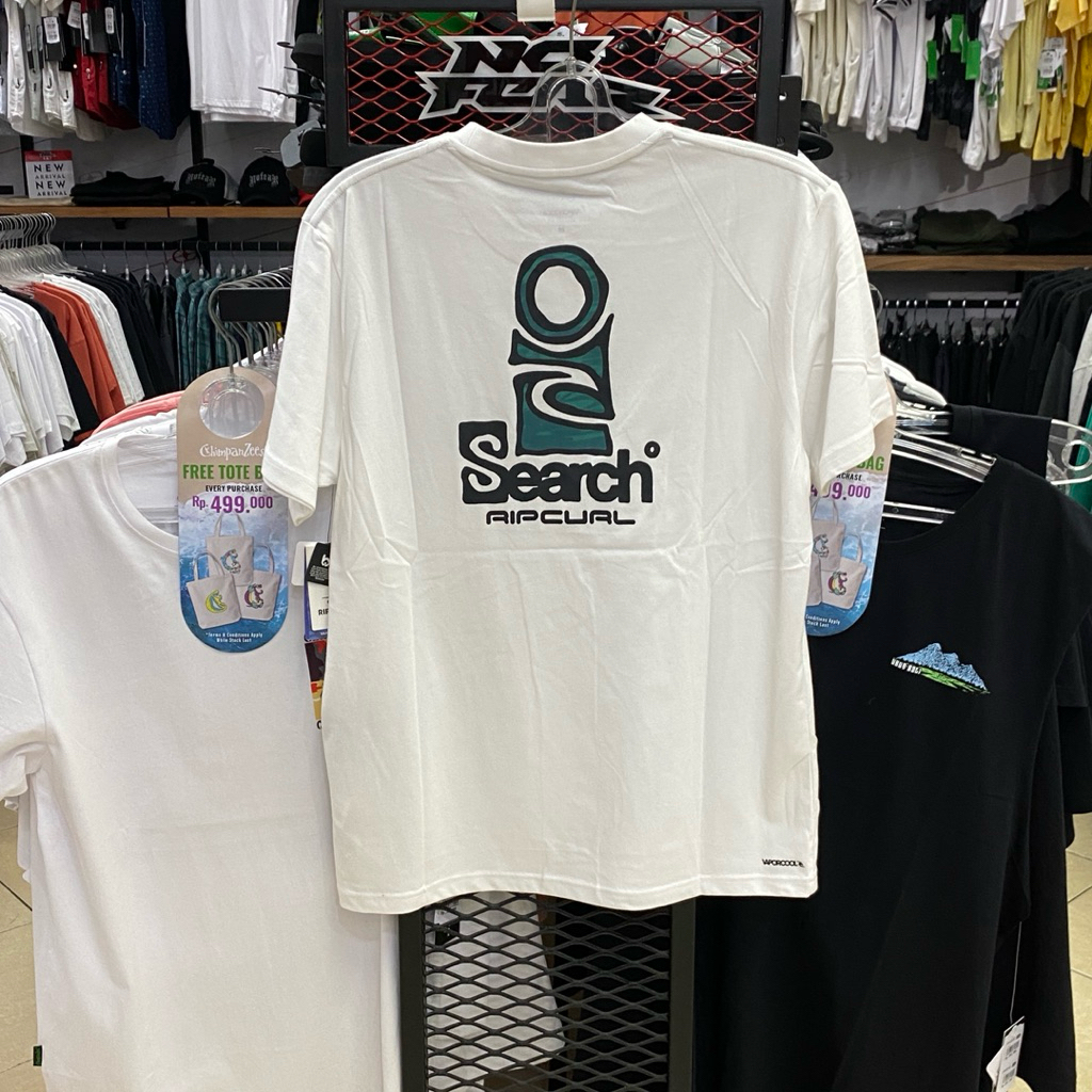 Kaos Ripcurl Vaporcool Search Stack Tee White Original