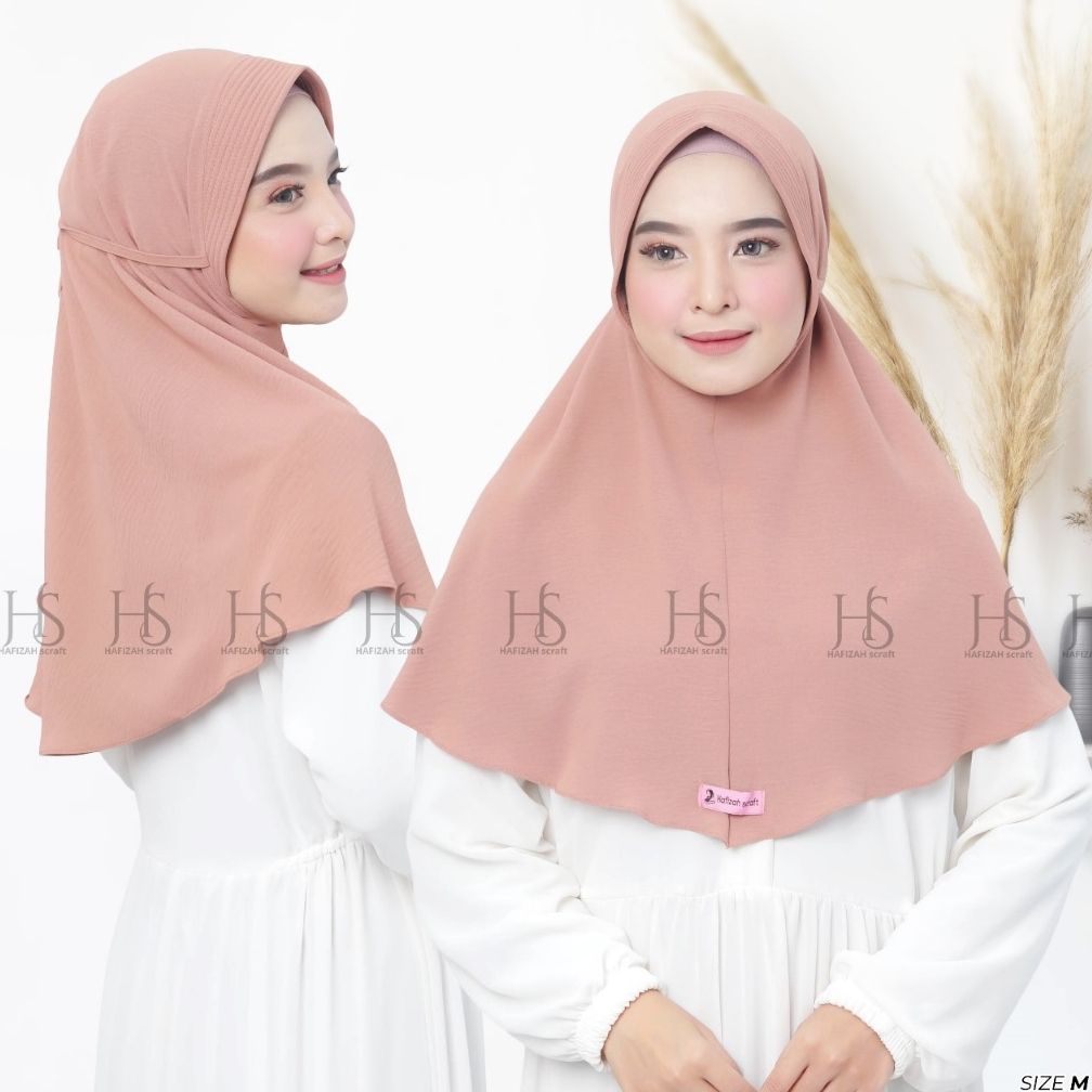 bergo maryam ped tali crinkle M /hijab crinkle premium/bergo pet tali cringkel jilbab pet busa antem