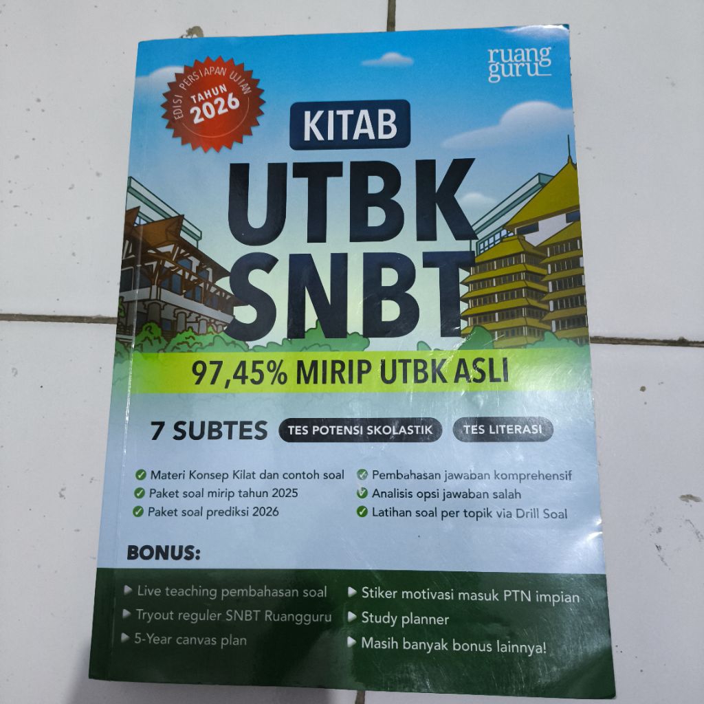 ( RUANG GURU ) BUKU SNBT 2026 TERBARU EDISI SPESIAL MIRIP SOAL UTBK 97% KITAB UTBK SNBT BY RUANGGURU