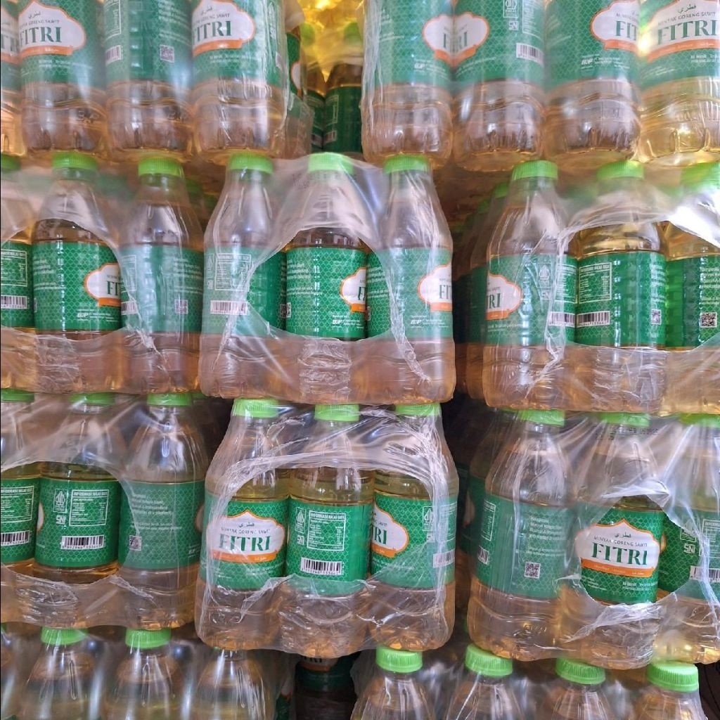PAKET GROSIR (paket 24 botol/200ml)/(paket 12botol/400ml)minyak goreng fitri kemasan ekonomis gelas 