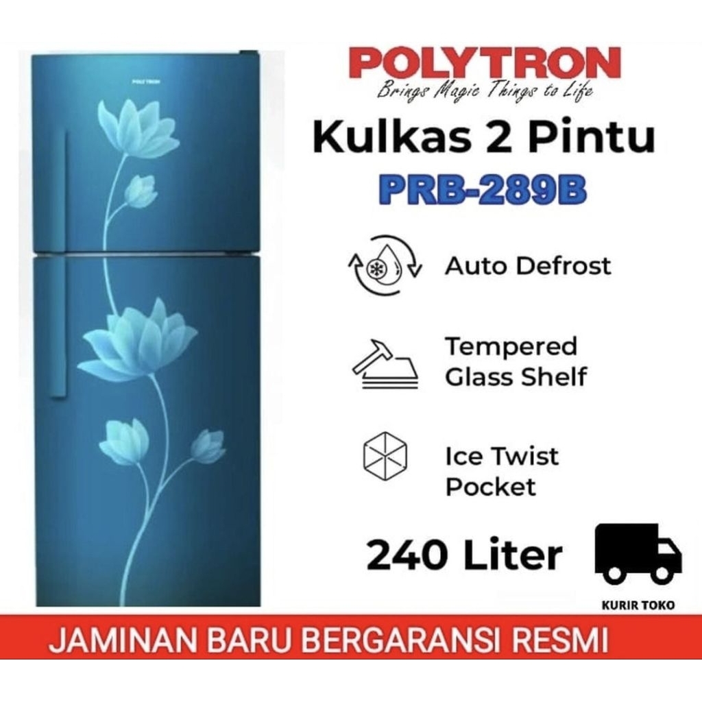 KULKAS POLYTRON 2PINTU PRB 289 B/R