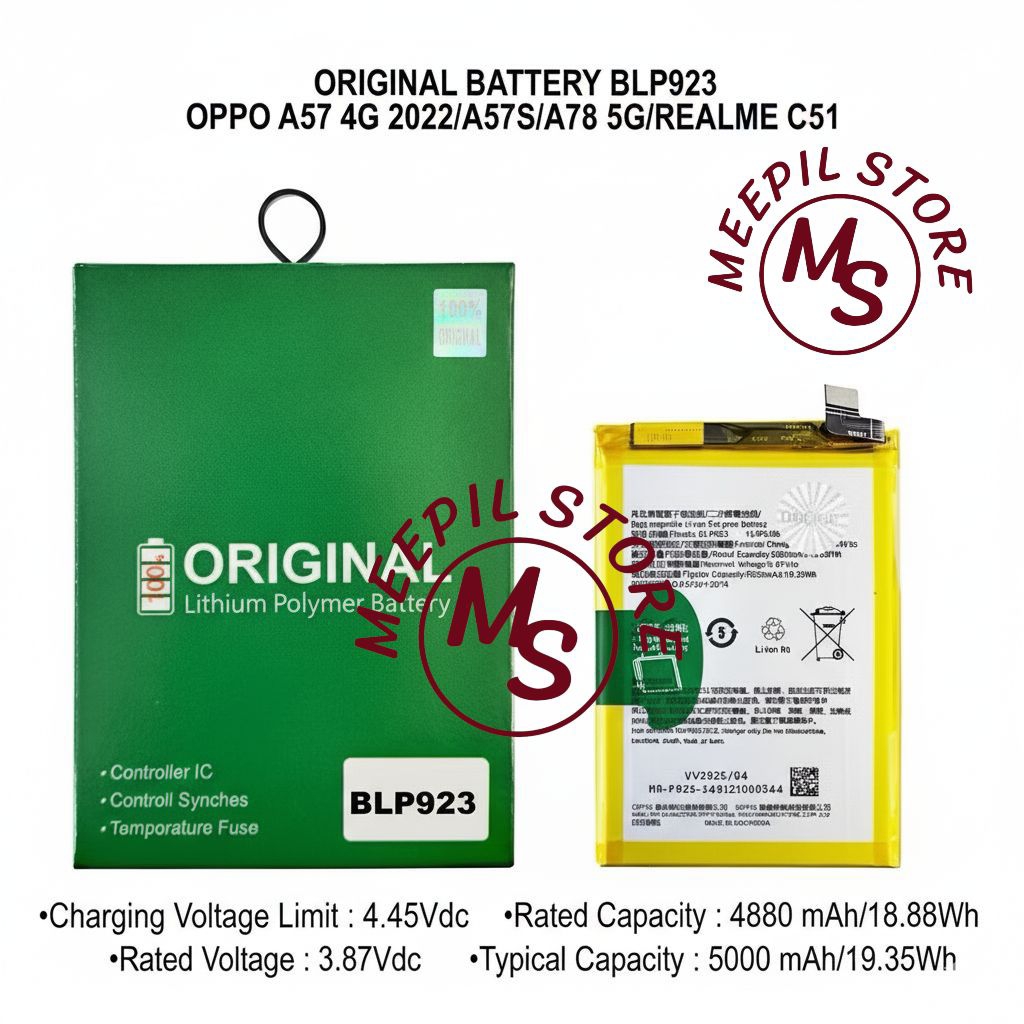 Baterai batre original Oppo BLP923 Oppo A57 4G/A57S/A78 Oppo battery original distributor