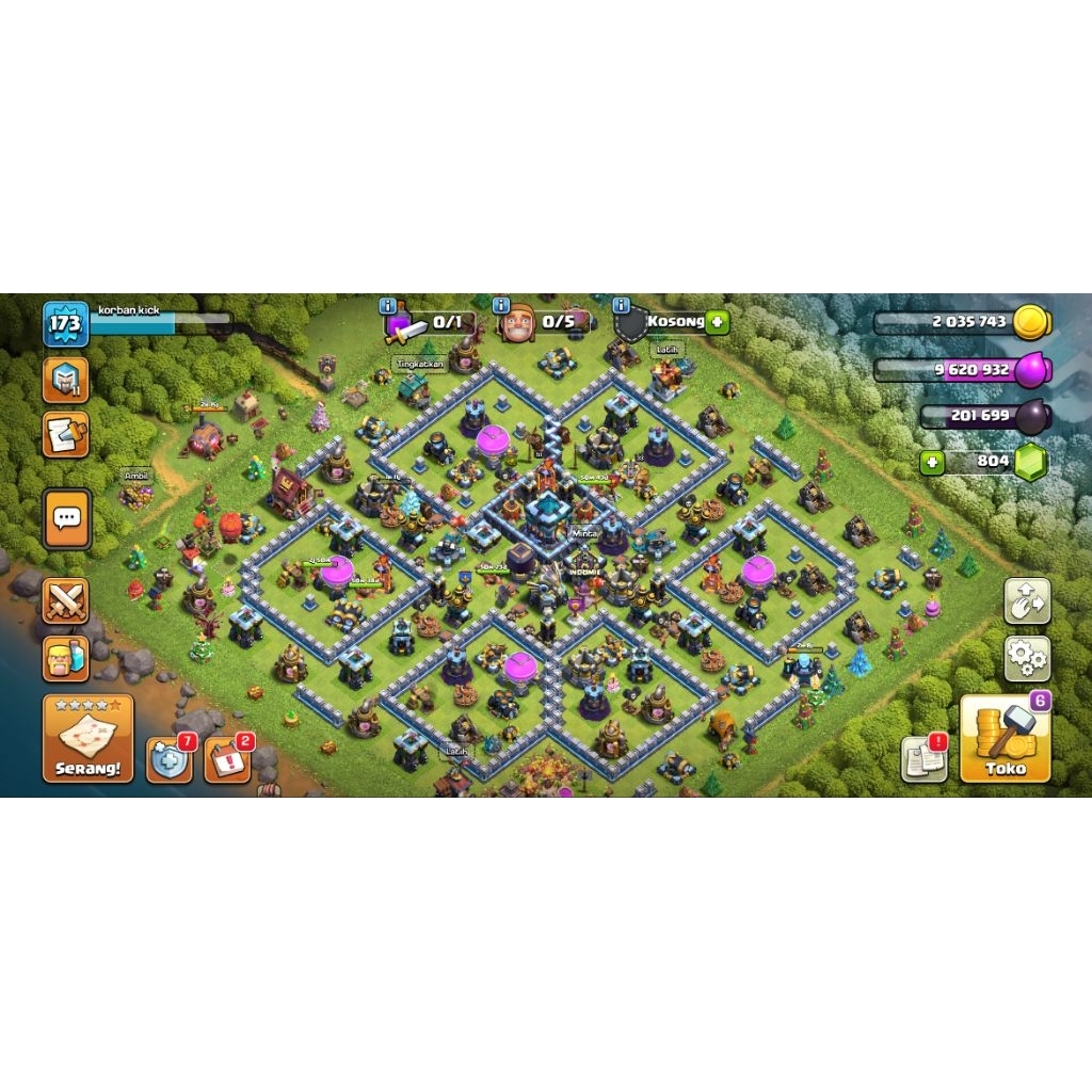 jual akun clash of clans th 13
