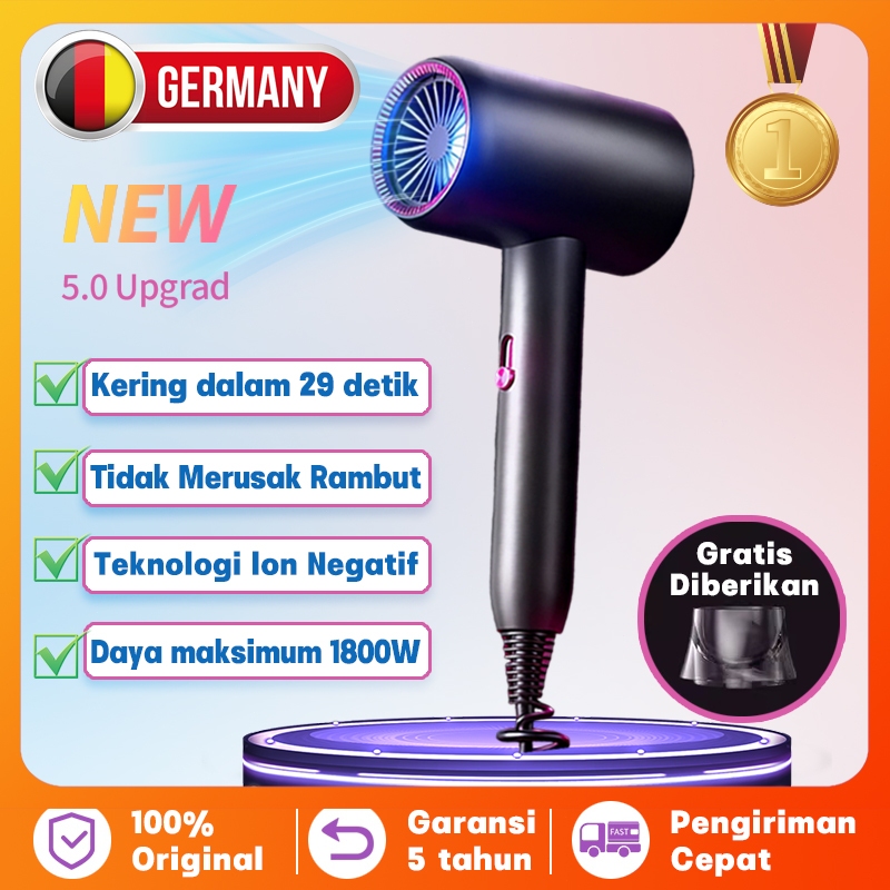 Merek Pengering Rambut Cahaya Biru Anion Teknologi hair dryer low watt Portable Cepat Kering anti pa