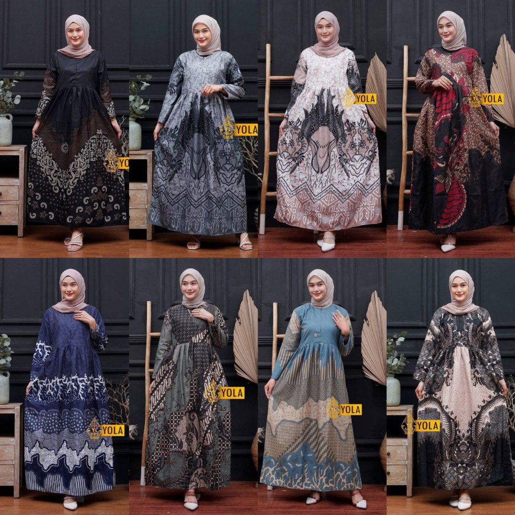 GAMIS Batik Wanita Modern Dress Batik Wanita Baju Batik Wanita Jumbo