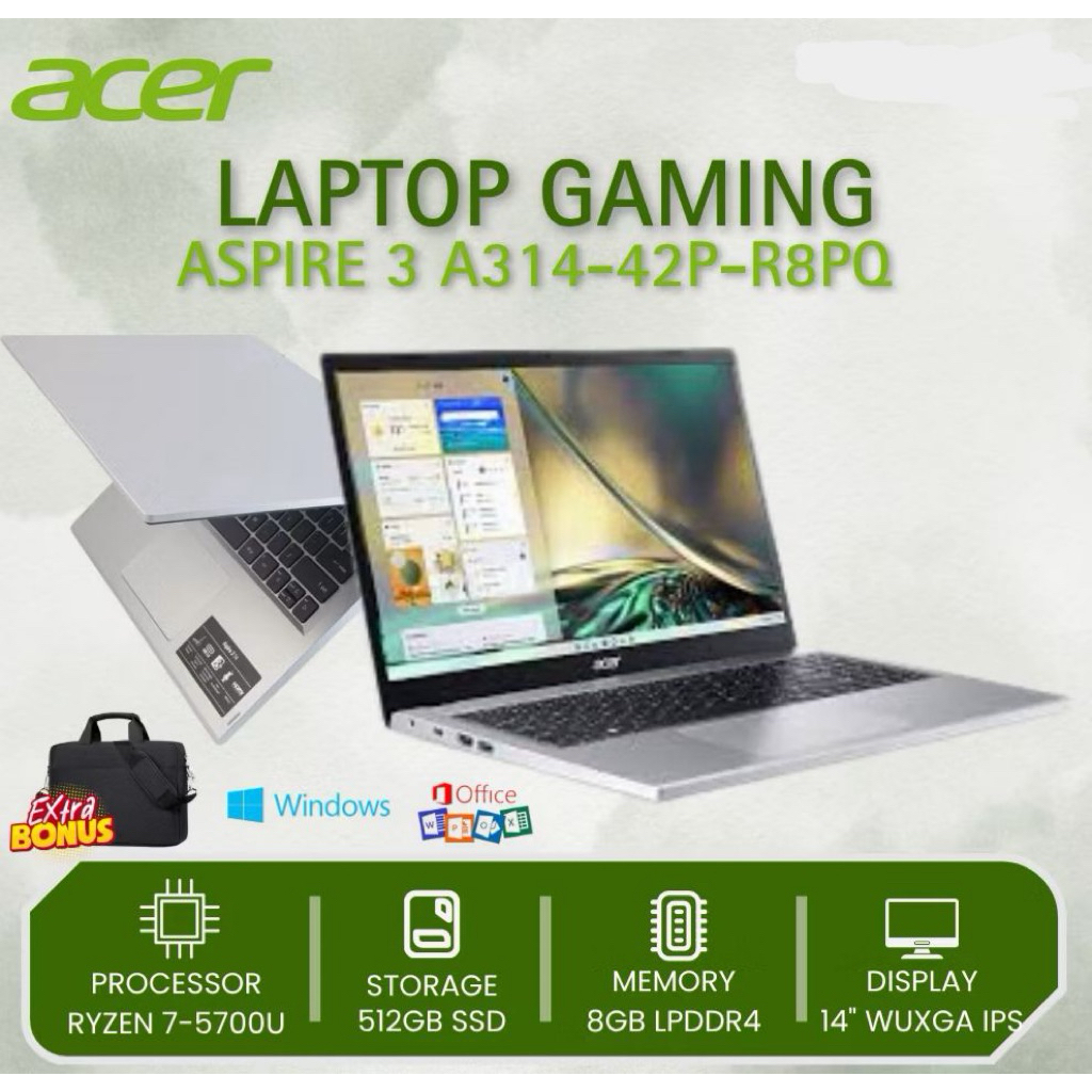 ACER ASPIRE 3 A314 RYZEN 7 5700U 8GB 512SSD