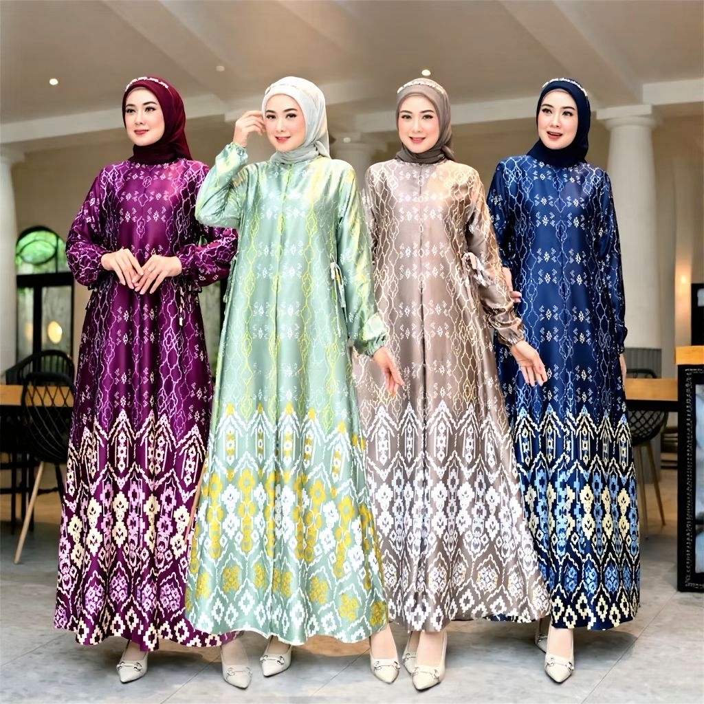 Gamis Silk Premium Import – Bahan Halus Jatuh, Elegant Look