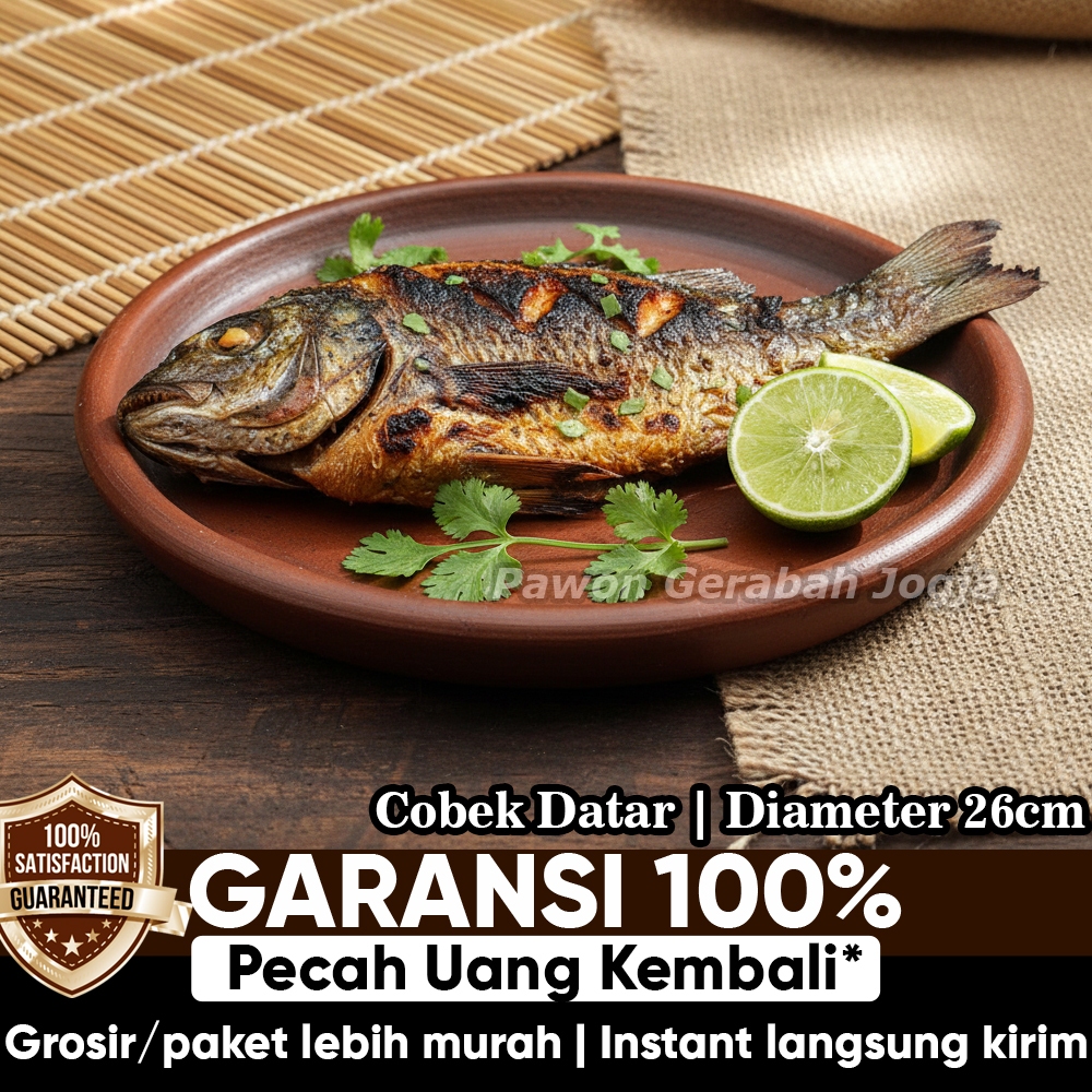 Pawon Gerabah | Gerabah Tanah Liat Cobek Datar Jumbo Tebal Nampan Datar Tanah Liat Piring Nampan Tek