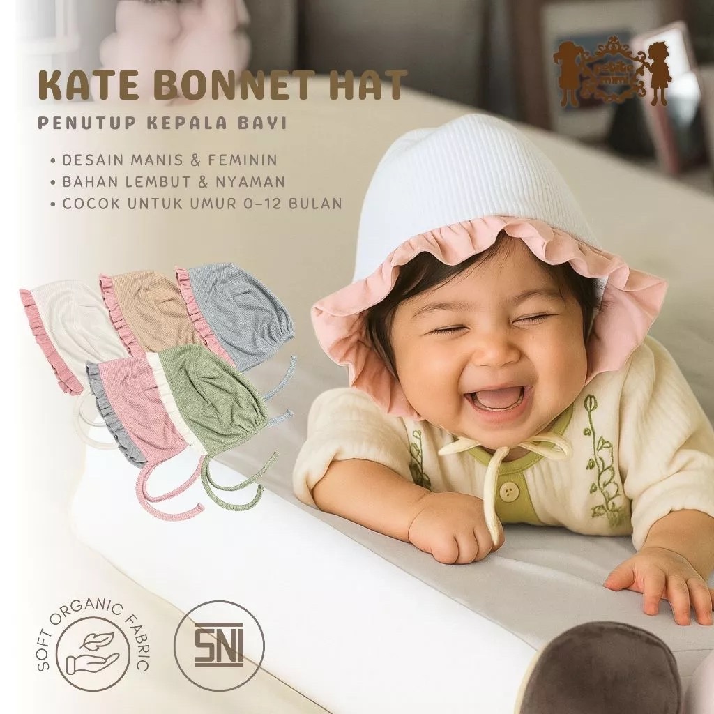 Makassar  Petite Mimi Kate Bonnet Hat - Penutup Kepala Bayi - Bonnet Hat Baby