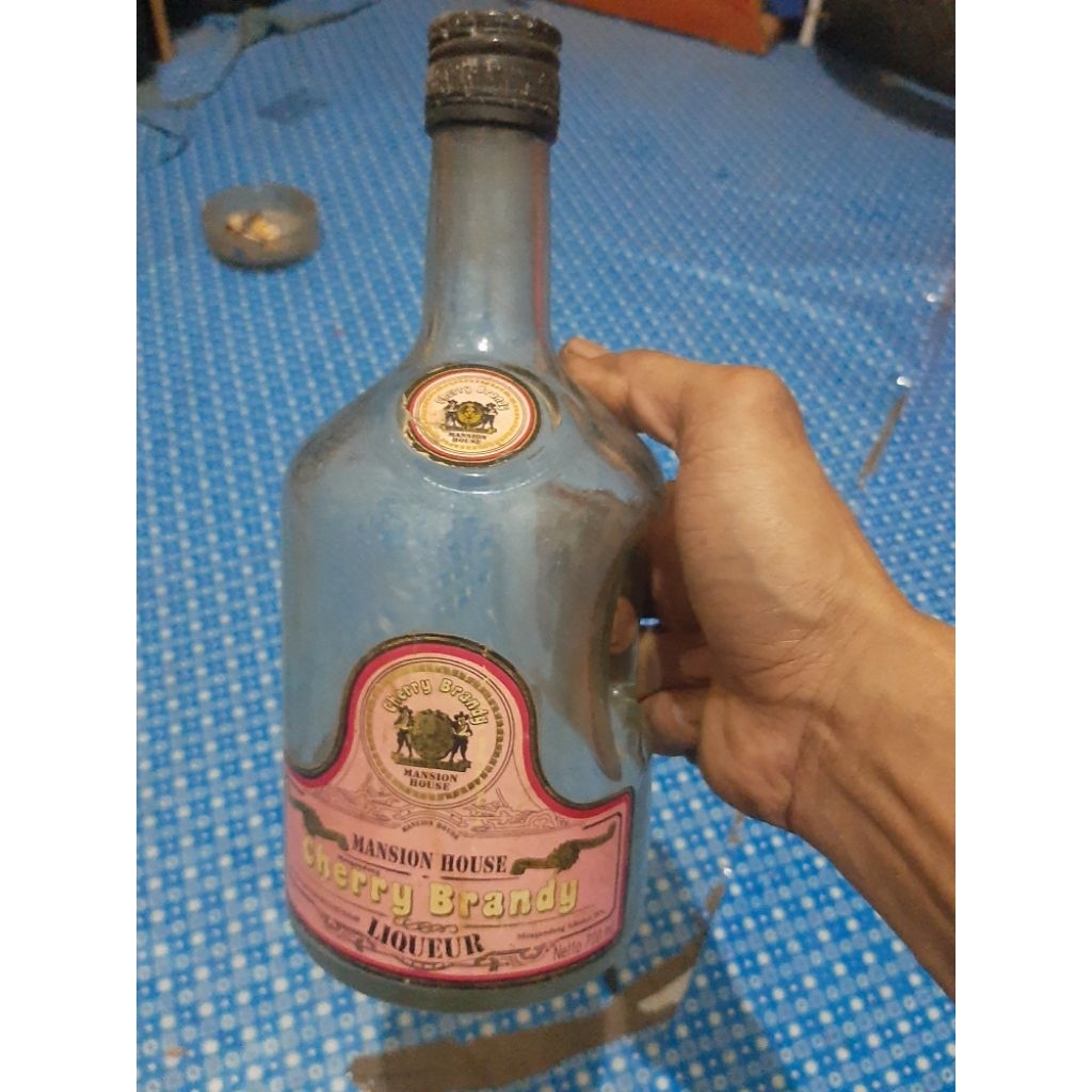 botol kaca kosong bekas minuman bir mansion h0use cherry br4ndy 700ml