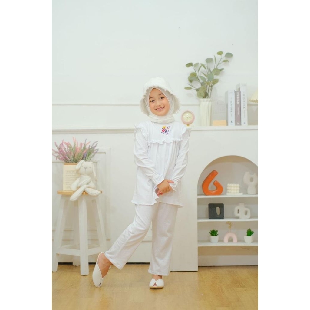SETELAN PUTIH SIZE 1-10 RIJEK RINGAN
