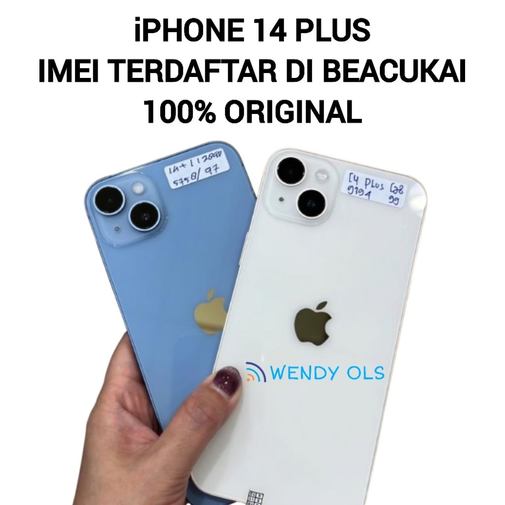 iPhone 14 PLUS 5G 128GB 256GB 512GB BLUE MIDNIGHT STARLIGHT RED PURPLE SECOND SEKEN BEKAS MULUS ORIG