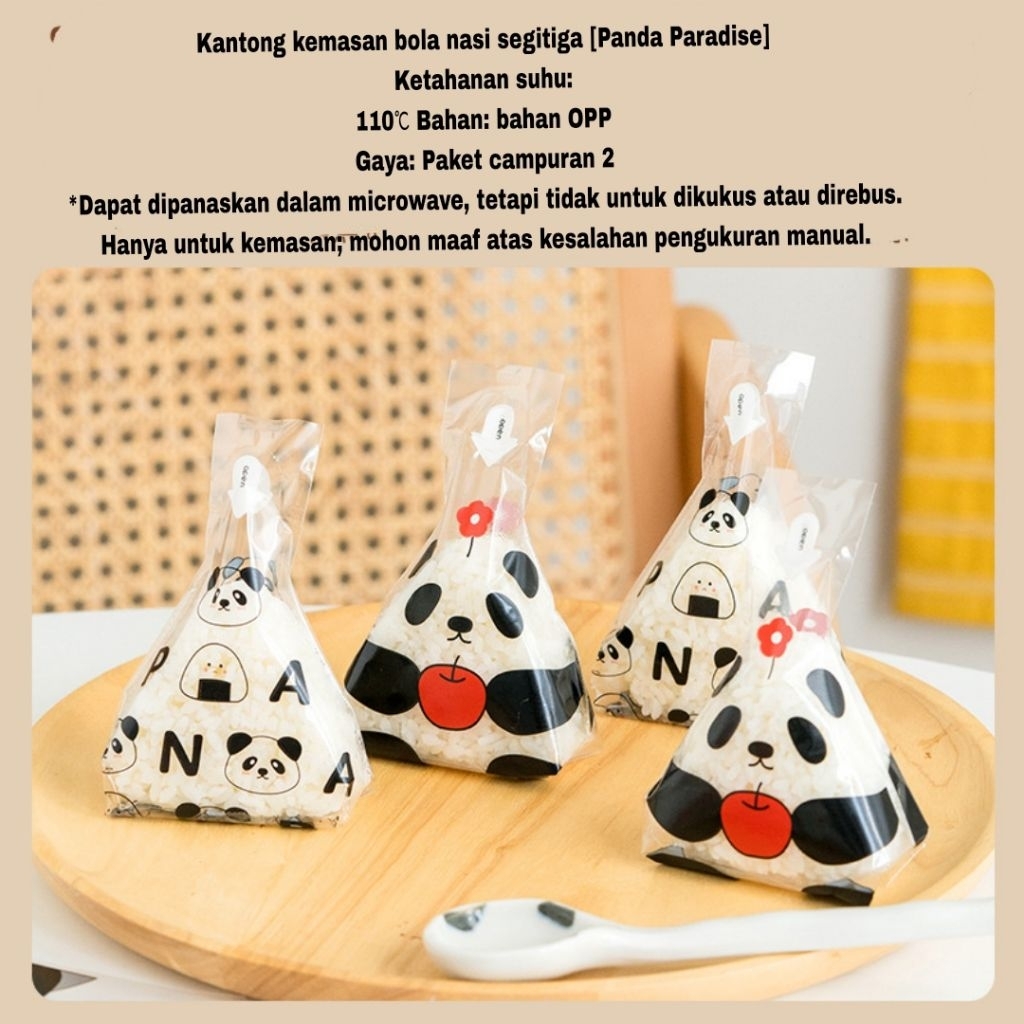 50pcs Plastik Onigiri Segitiga OPP  Bungkus Nasi Sushi Roti Kue Cantik Kemasan Makanan Ringan