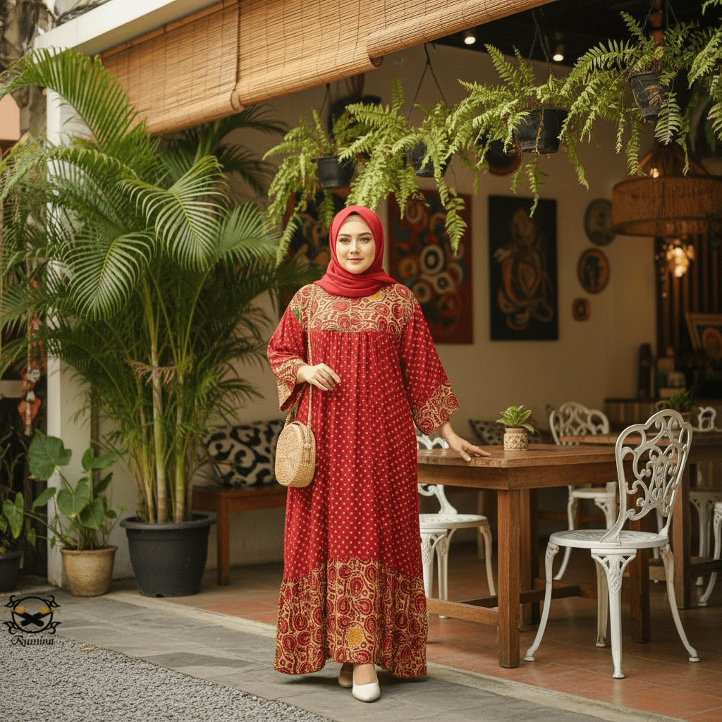 Gamis Syar'i Size Super Jumbo XXXXXL Twill Ori Adem Nyaman Batik Cap Premium Bahan Paling Tebal