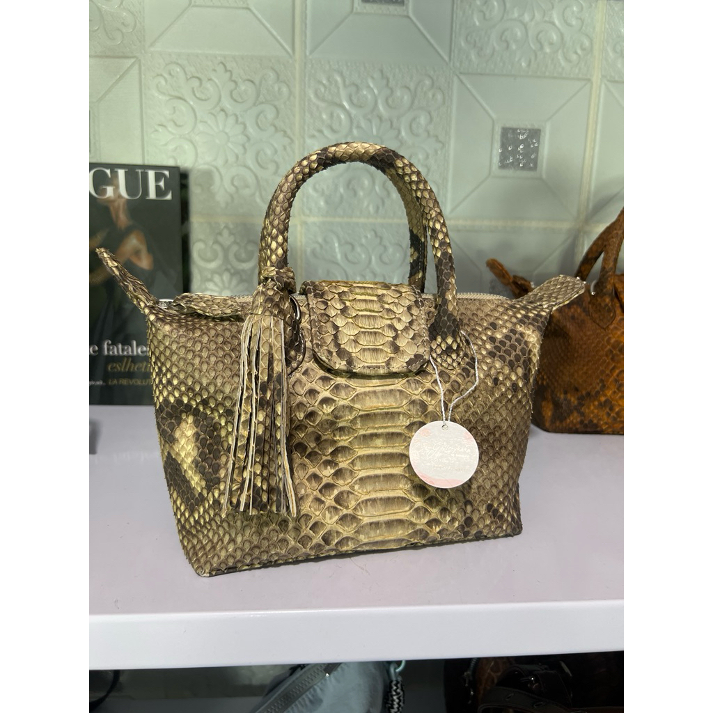 Tas cantik kulit ular asli/ tas lc kulit phyton