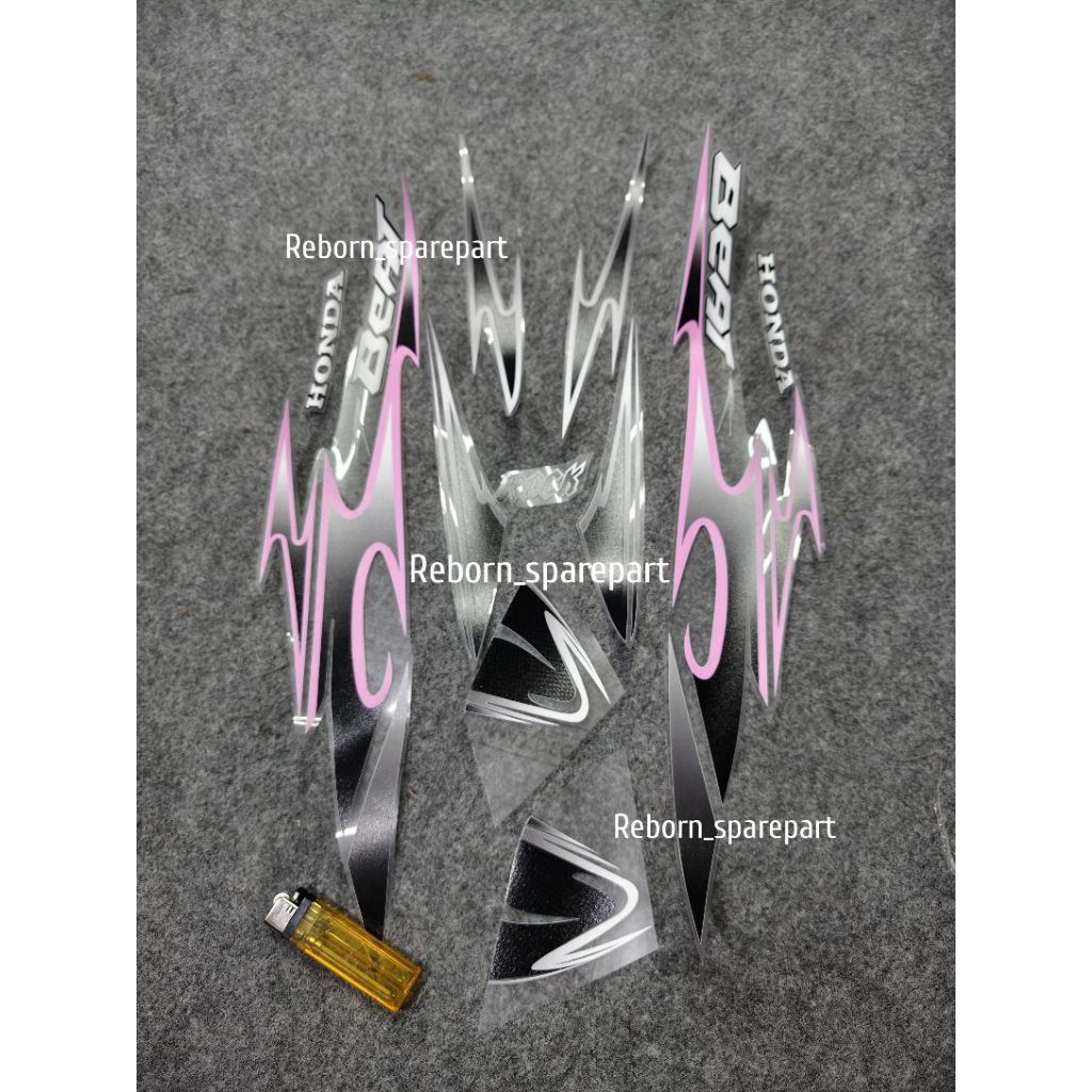 striping Honda beat karbu varky pink transparan - sticker/list/decal beat karbu varky pink