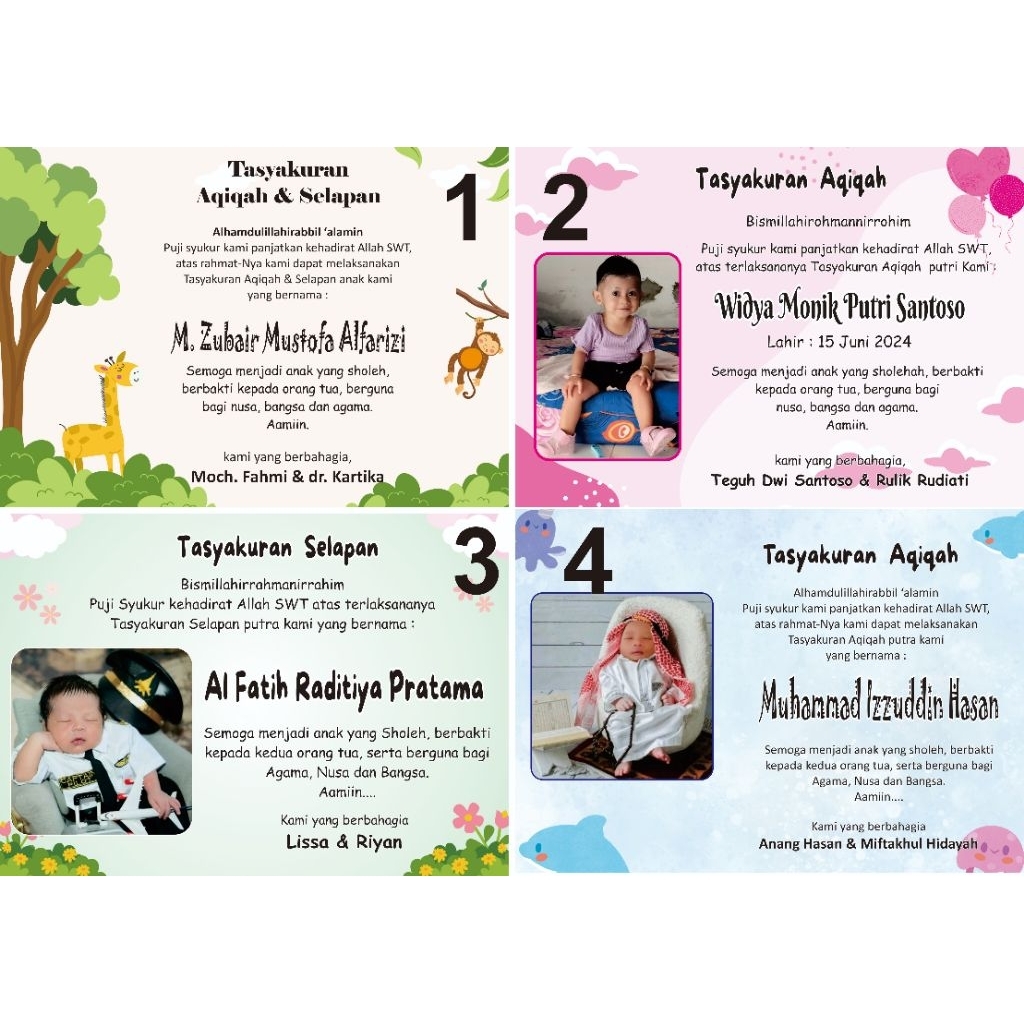 stiker label ucapan aqiqah, selapan, tedak siten