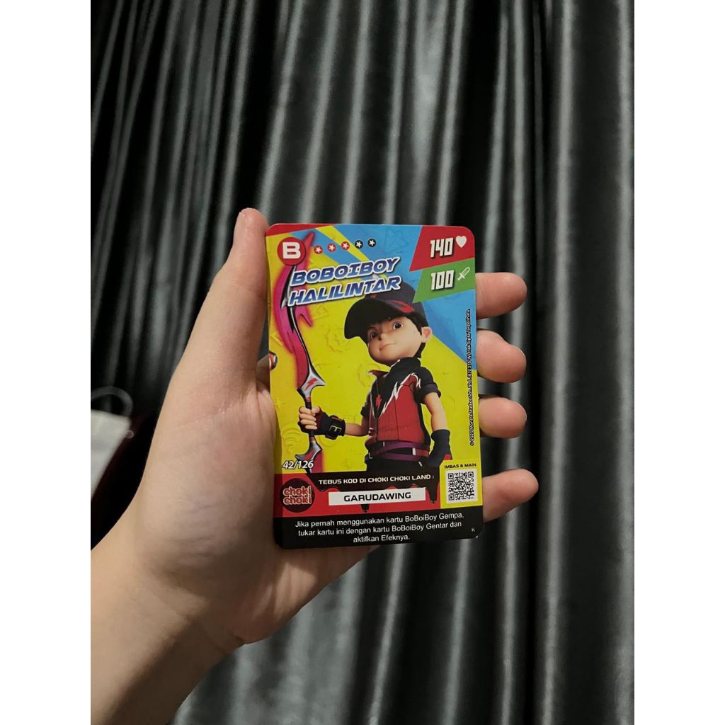 Kartu BoBoiBoy Halilintar (Chokichoki BoBoiBoy Batch 2) nomor 42
