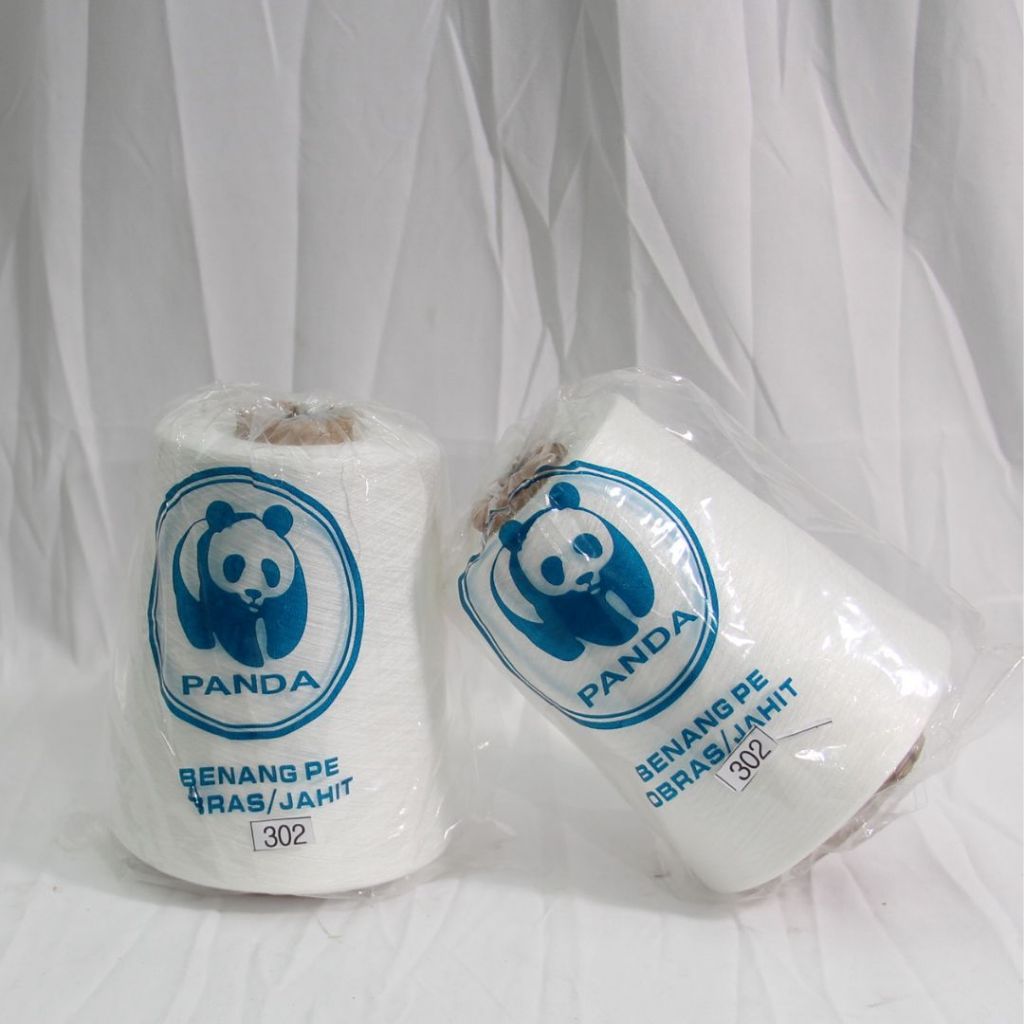 PANDA Benang Katun Jahit PE Merk PANDA | Benang Mesin Obras 1 Gulung 500-600 gram