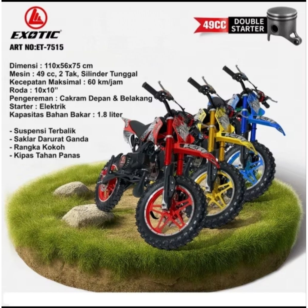 MOTOR TRAIL ANAK EXOTIC ET-7515 DOUBLE STARTER