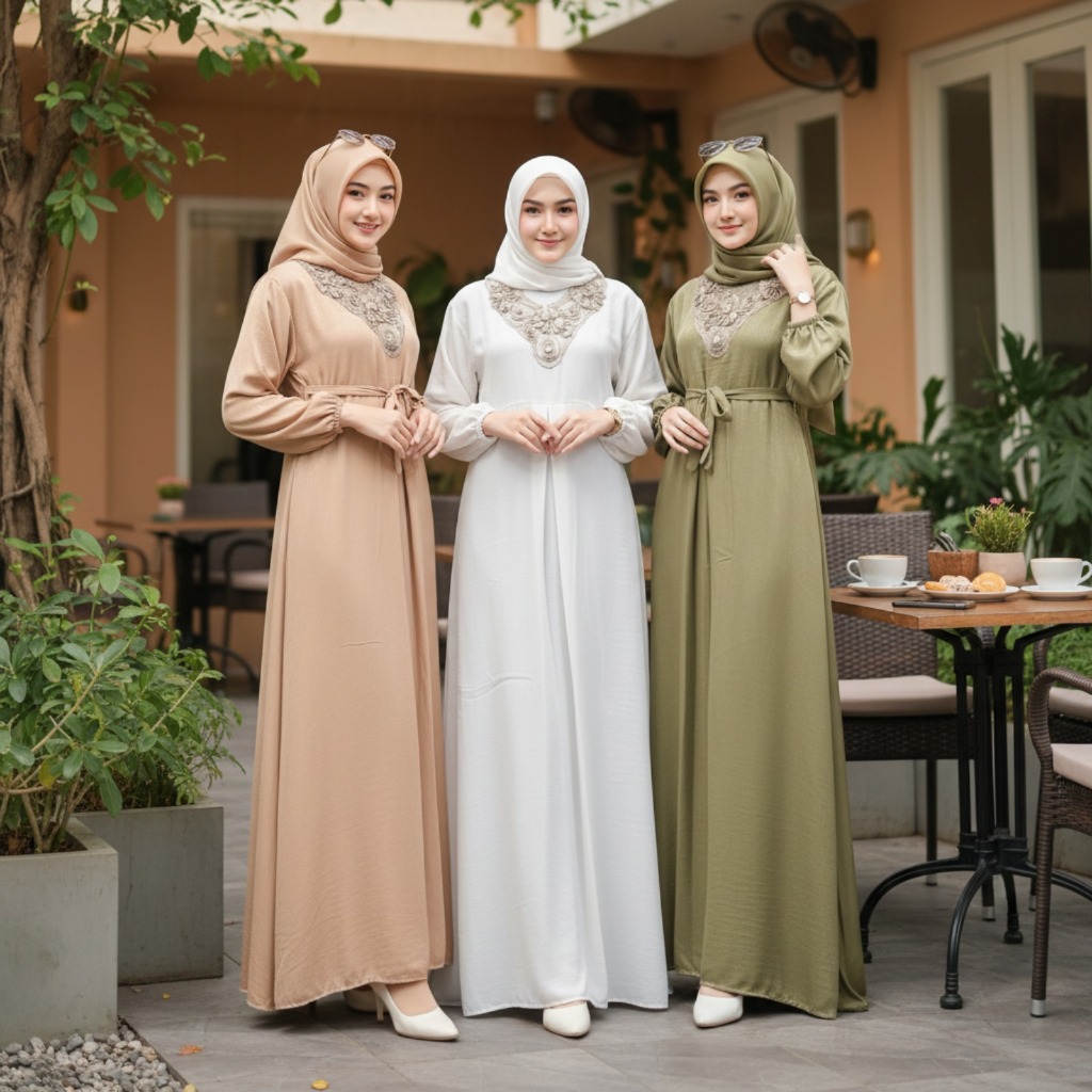 Gamis Kondangan Simple Elegan Free Hijab