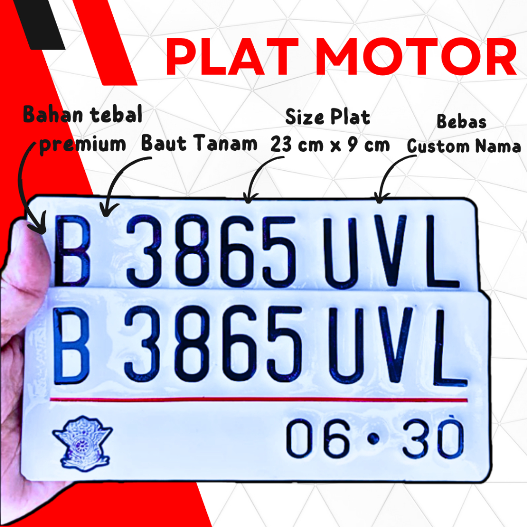 plat motor custom baut tanam / plat motor bebas request nama / plat motor variasi motor