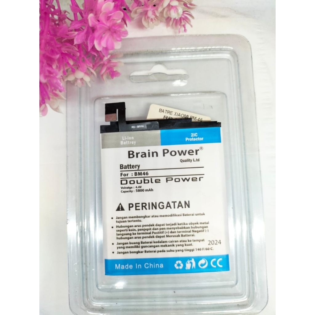 BATERAI BATRE BATTERY XIAOMI REDMI NOTE 3 NOTE 3 PRO BM 46 BM46 BRAIN POWER MURAH BAGUS BERGARANSI