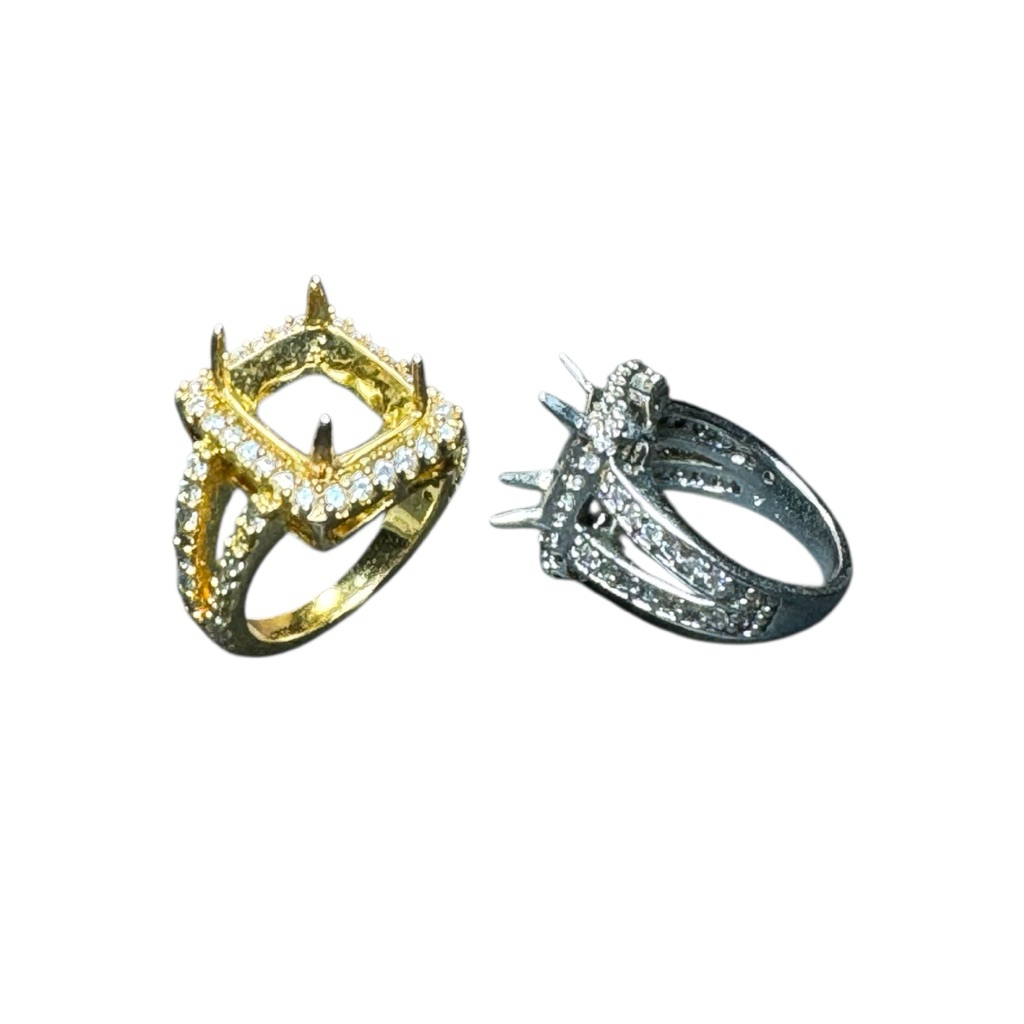 Ring cincin wanita batu akik dan permata emban cangkang alpaka | BRS7-B