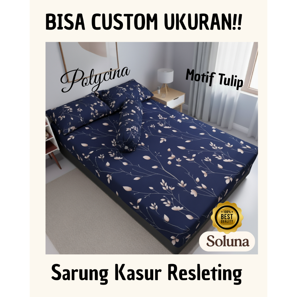 Sarung Kasur Busa/dakron resleting uk 140 x 170/180/200 x 5/10, BISA REQUEST UKURAN