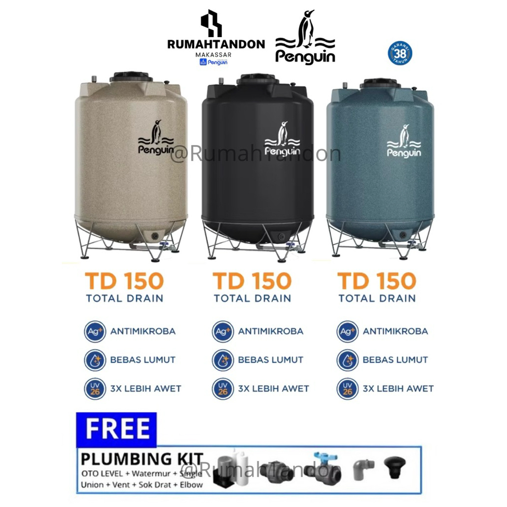Tangki Air / Tandon / Toren Air Penguin 1500 Liter - TD 150