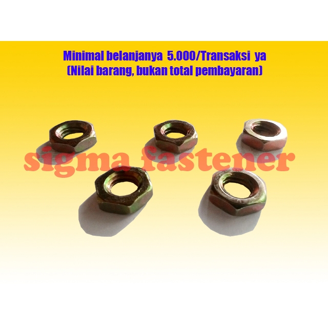 Jam Nut Mur Tipis M8x1.25 (Mur 12 Kunci 13)