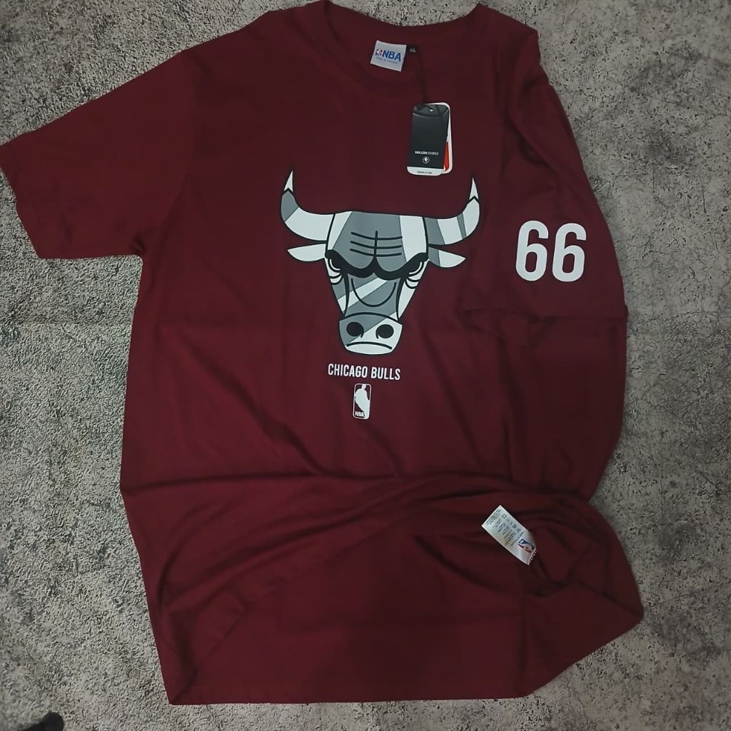 Kaos Chicago Bulls Original – T Shirt NBA Marun Pria Wanita