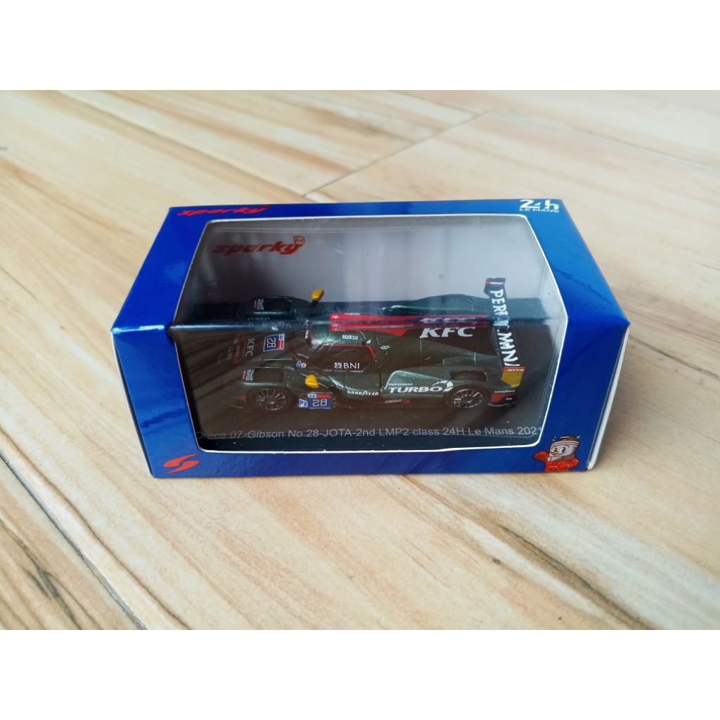 diecast Sparky Oreca 07-Gibson No. 28 JOTA KFC, BNI, Goodyear, dan Turbo