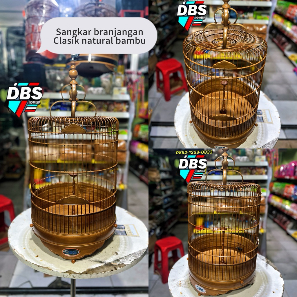 sangkar branjangan clasik natural bambu soloan