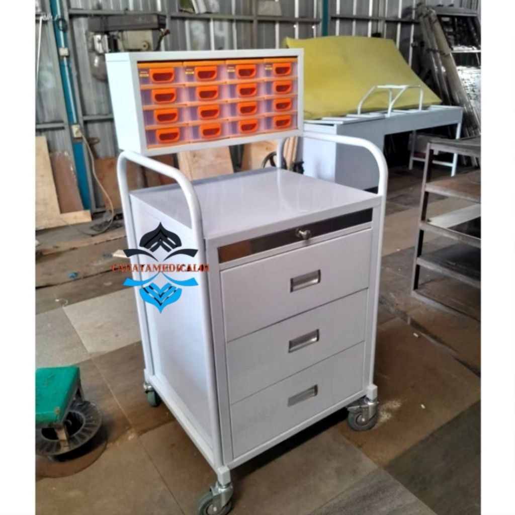 Trolly anestesi besi / Trolly obat anestesi / Trolly emergency anestesi
