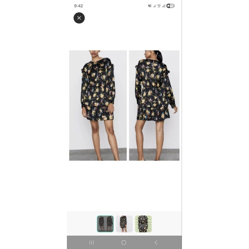 zara floral ruffle dress