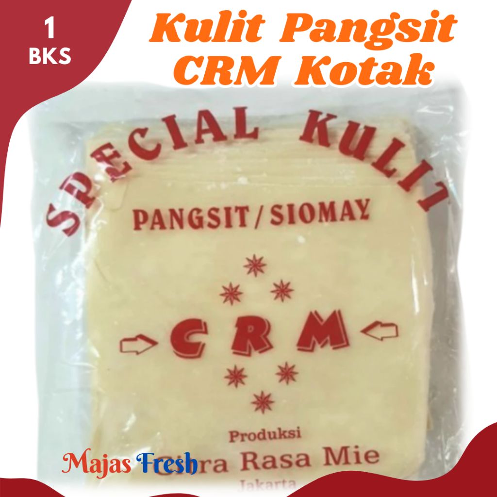 KULIT PANGSIT CRM Kotak - Special Kulit Pangsit Siomay Bentuk Kotak Cap CRM | isi 50 lbr [ Harga Per