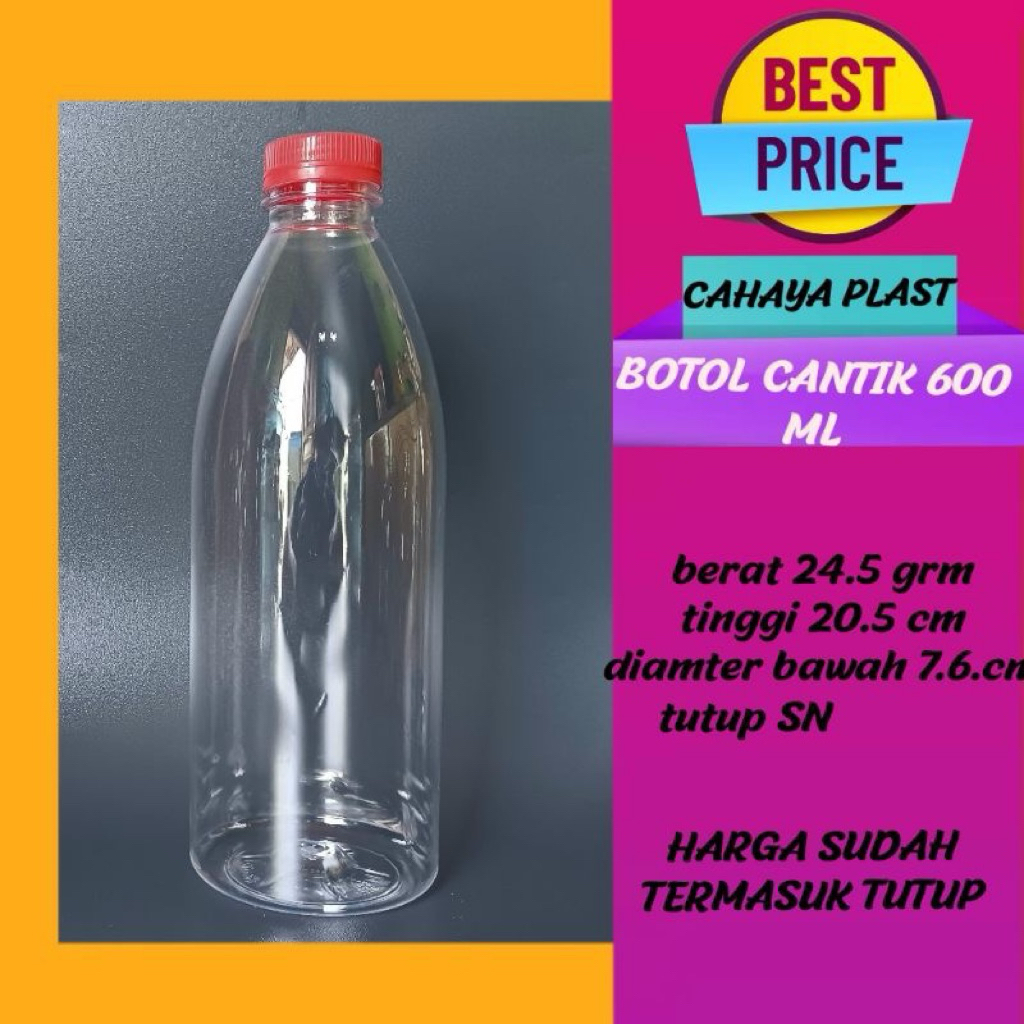Botol Cantik Plastik 600ml