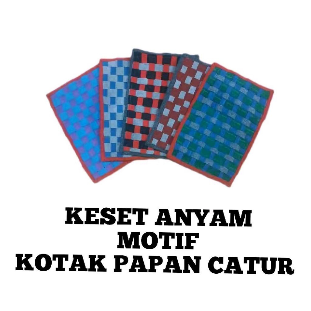 KESET KAKI KARPET ANYAMAN KOTAK PAPAN CATUR/KESET ANYAM KOTAK PAPAN CATUR