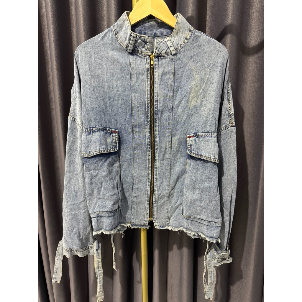 Preloved boomber jacket bigsize | jacket jeans murah | jacket jeans wanita | jacket jeans timeless