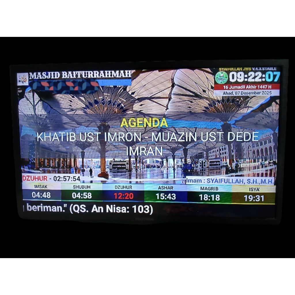 Jam sholat tv controller jam waktu sholat tv - jam sholat tv - jam jadwal sholat tv digital - jws tv