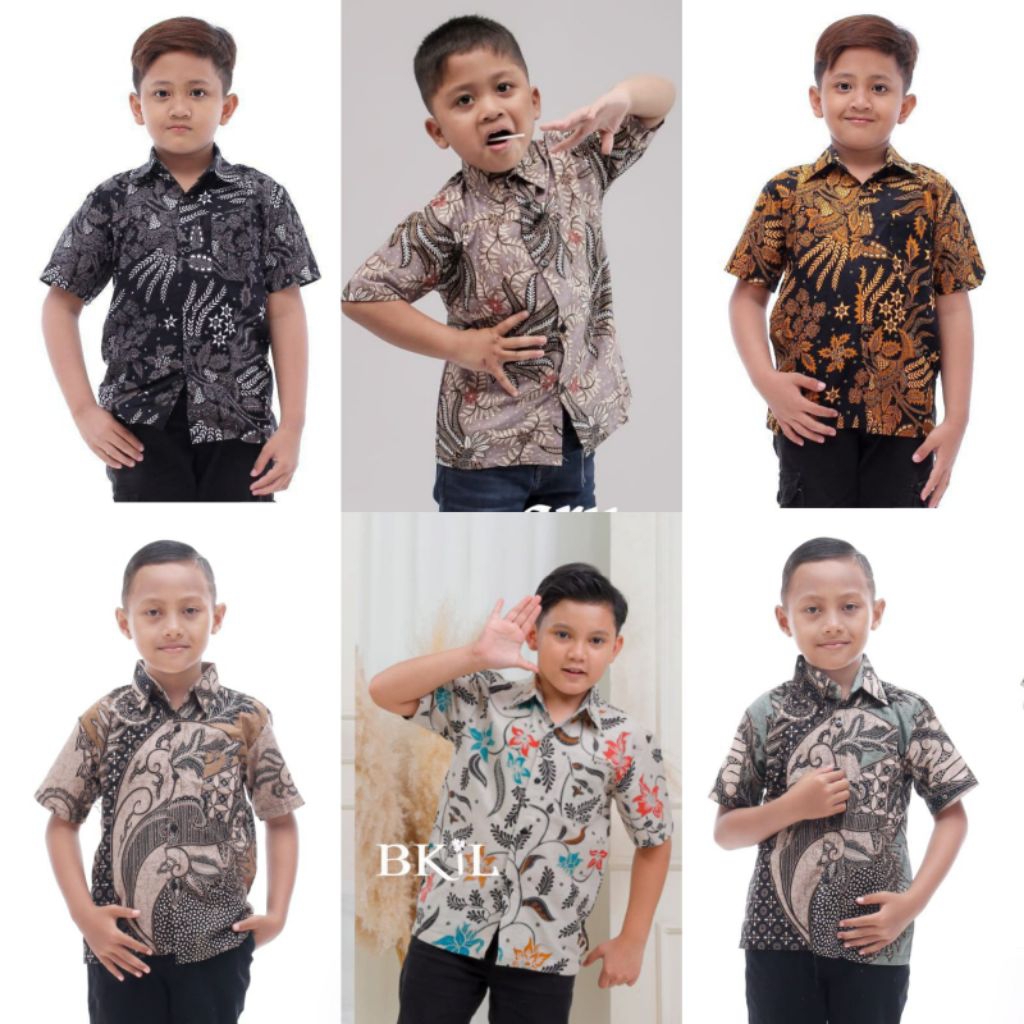 Batik anak - Hem batik anak laki laki - Hem batik anak motif elegan