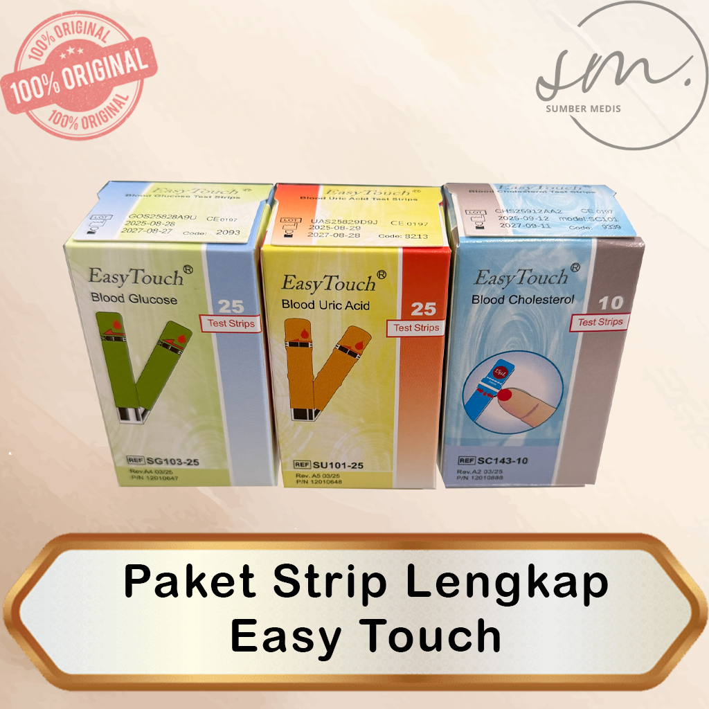 Strip Refill EasyTouch Gula Darah Kolestrol Asam Urat / Strip EasyTouch / Paket Strip EasyTouch