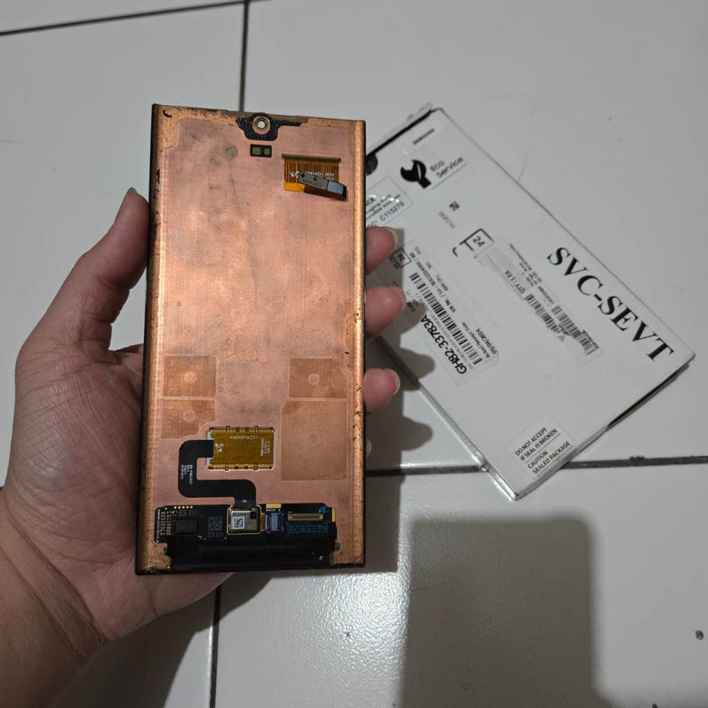 LCD SAMSUNG S22 ULTRA ORIGINAL MINUS GARIS GREENLINE