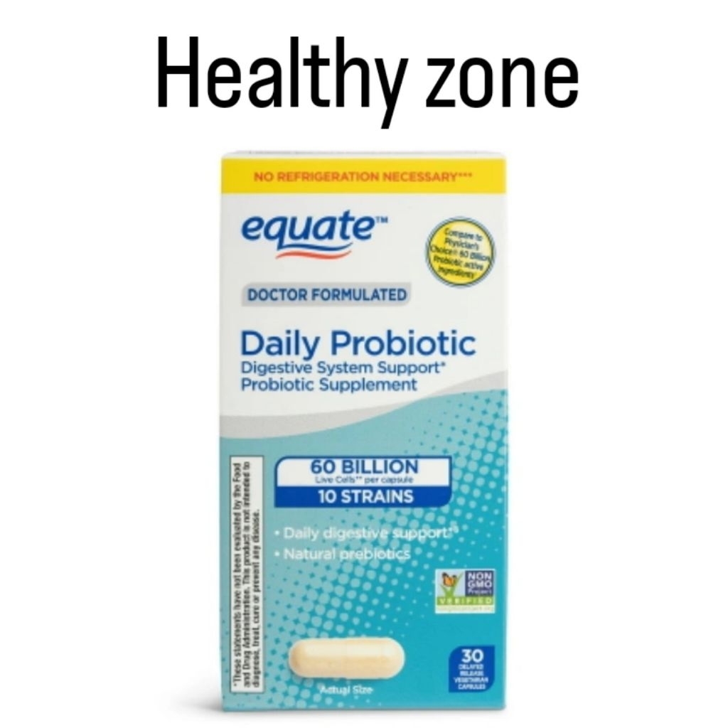 Equate Daily Probiotic 60 Billion, 30 Kapsul Vegetarian, Unisex, Bandingkan dengan bahan aktif Physi