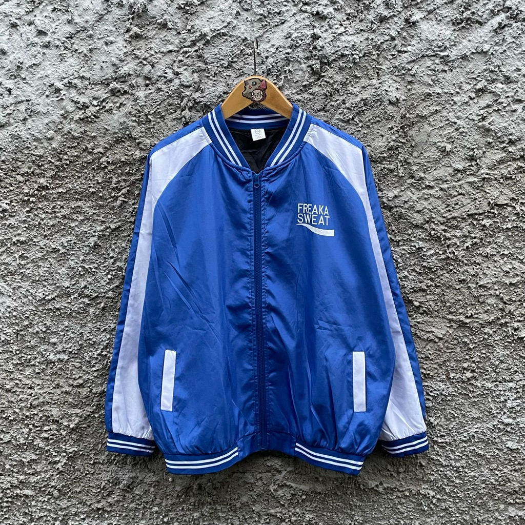 Jacket Bomber Varsity Freaka Sweat Used Unisex Pria Wanita