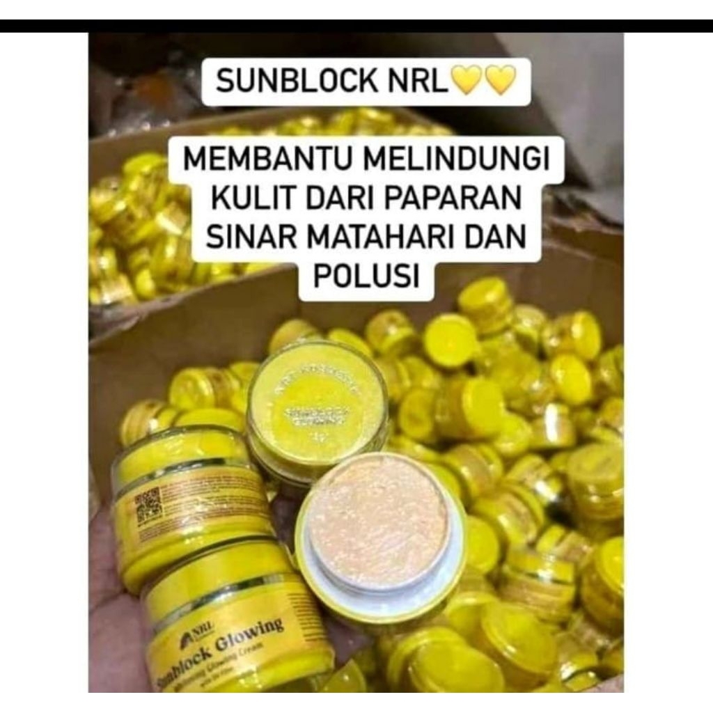 COD Sunblock Nrl glowing Sunscrean wajah mengglowingkan memutihkan memudarkan flek jerawat bekas luk