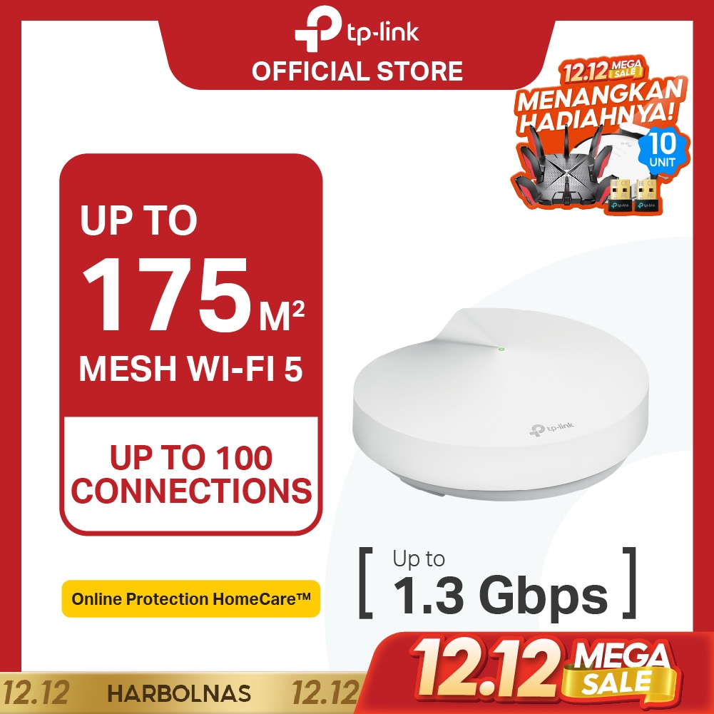 TP-Link Deco M5 | 1 Pack |  AC1300 Mesh WiFi System | WiFi 5 | Dual Band | Gigabit | 1300 Mbps