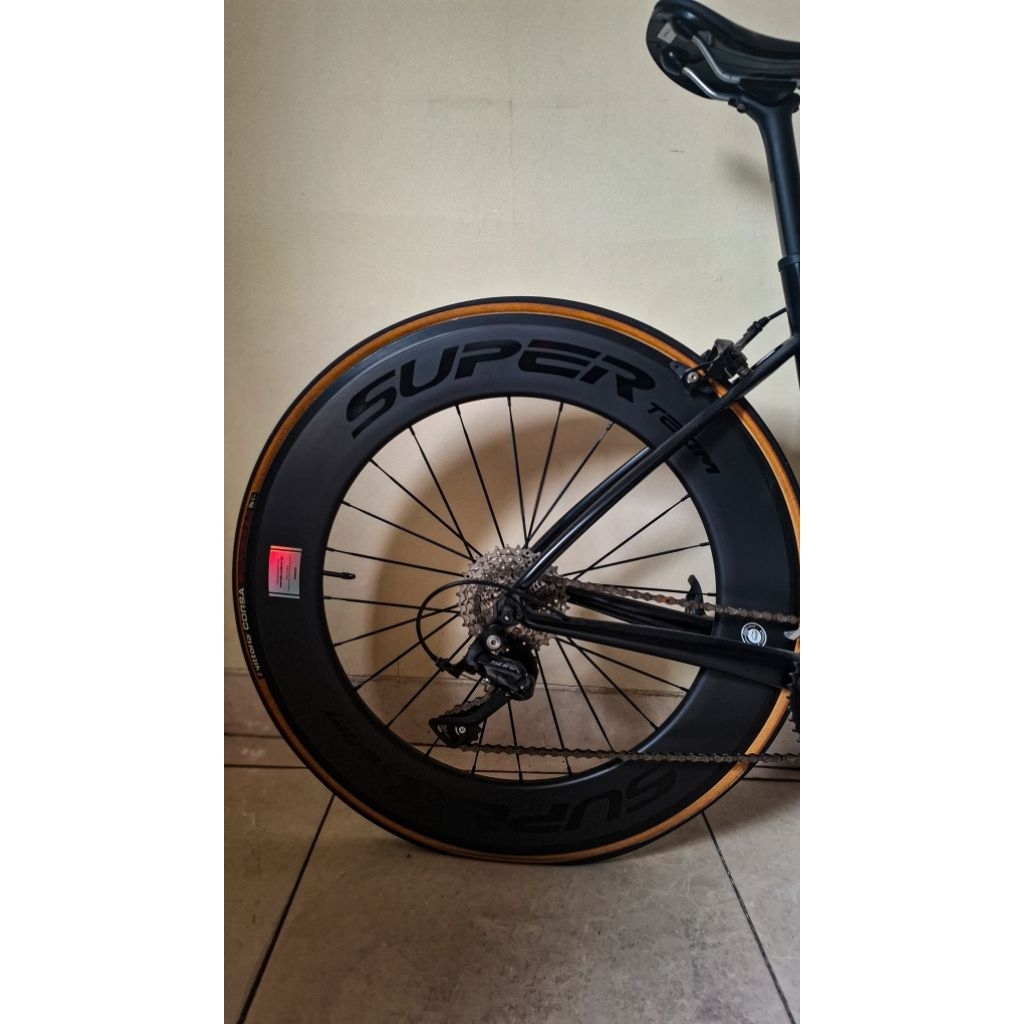 wheelset FnR Superteam roadbike rimbrake carbon plus ban vittoria 25c ban dalam maxxis