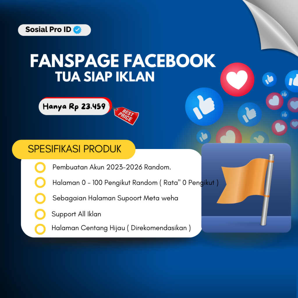Fanspage / Halaman Facebook Siap Iklan Support Black Ads Maupun Grey Ads Anti Ame  | SOSIAL PRO ID